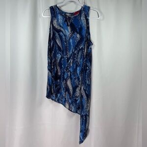 G.I.L.I. Asymmetrical Sleeveless Mulit-color Print Blouse 12